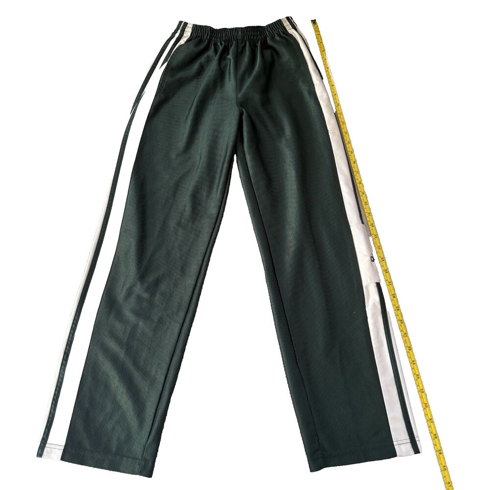 Adidas Snap Track Pants Green XL 3 Stripe Tear Away Vintage Y2K Mens